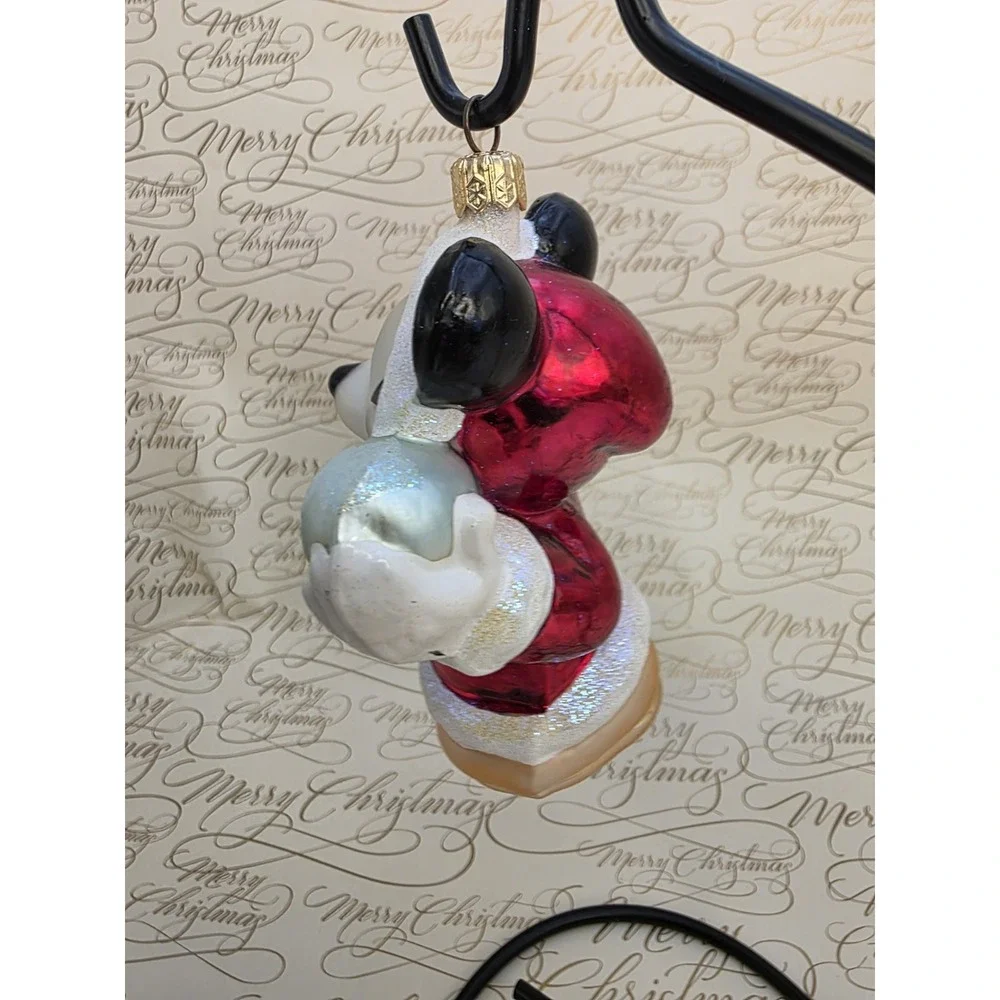 2000 Christopher Radko Disney Jewel Mickey Snowball Glass Ornament 00-DIS-33